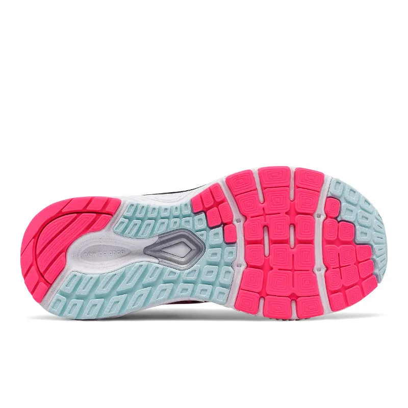 880v7 - Hot Pink with Black and Light Blue - Kids Guys Running Shoes