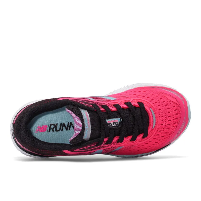 880v7 - Hot Pink with Black and Light Blue - Kids Best Running Shoe For Supination