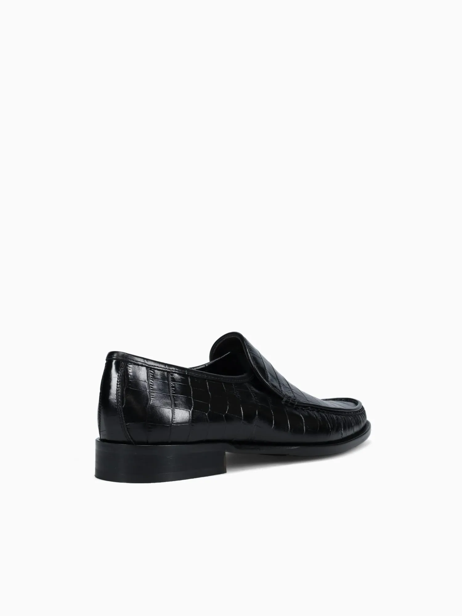 Freda Salvador Elba Loafers 9045 Black Vitello Croco