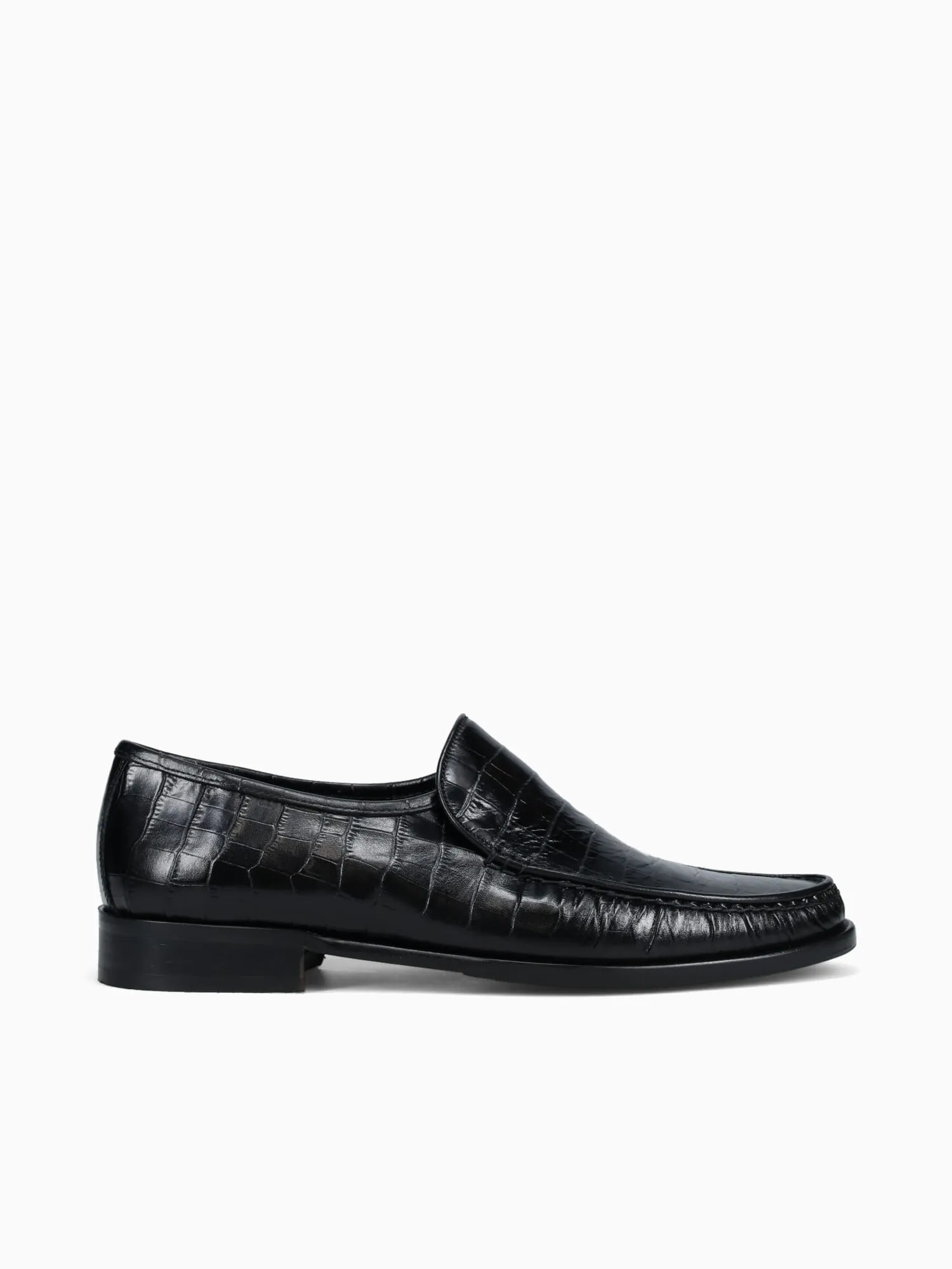 9045 Black Vitello Croco Fugazi Loafers
