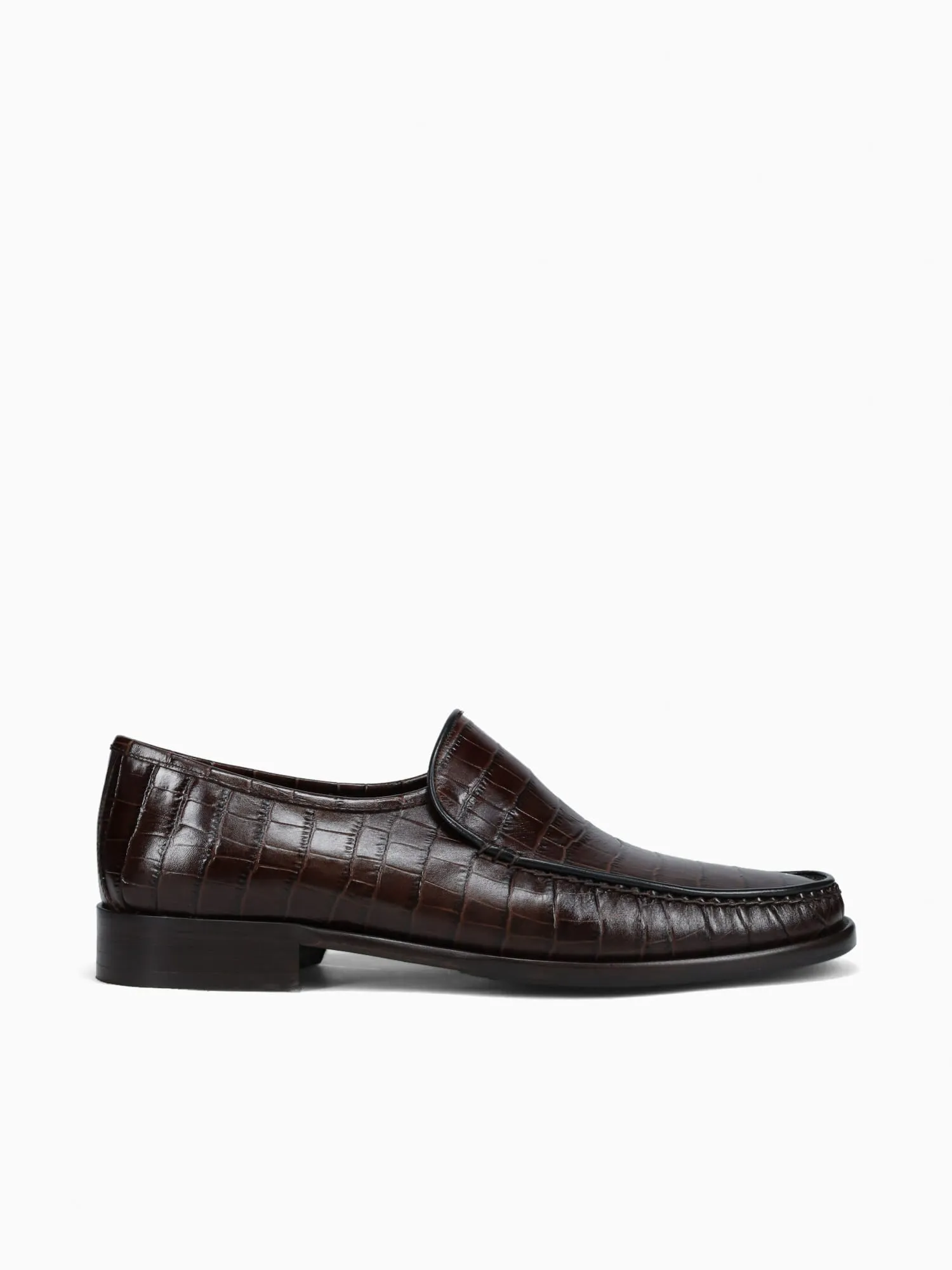 Loafers With Buckle 9045 T.moro Vitello Croco