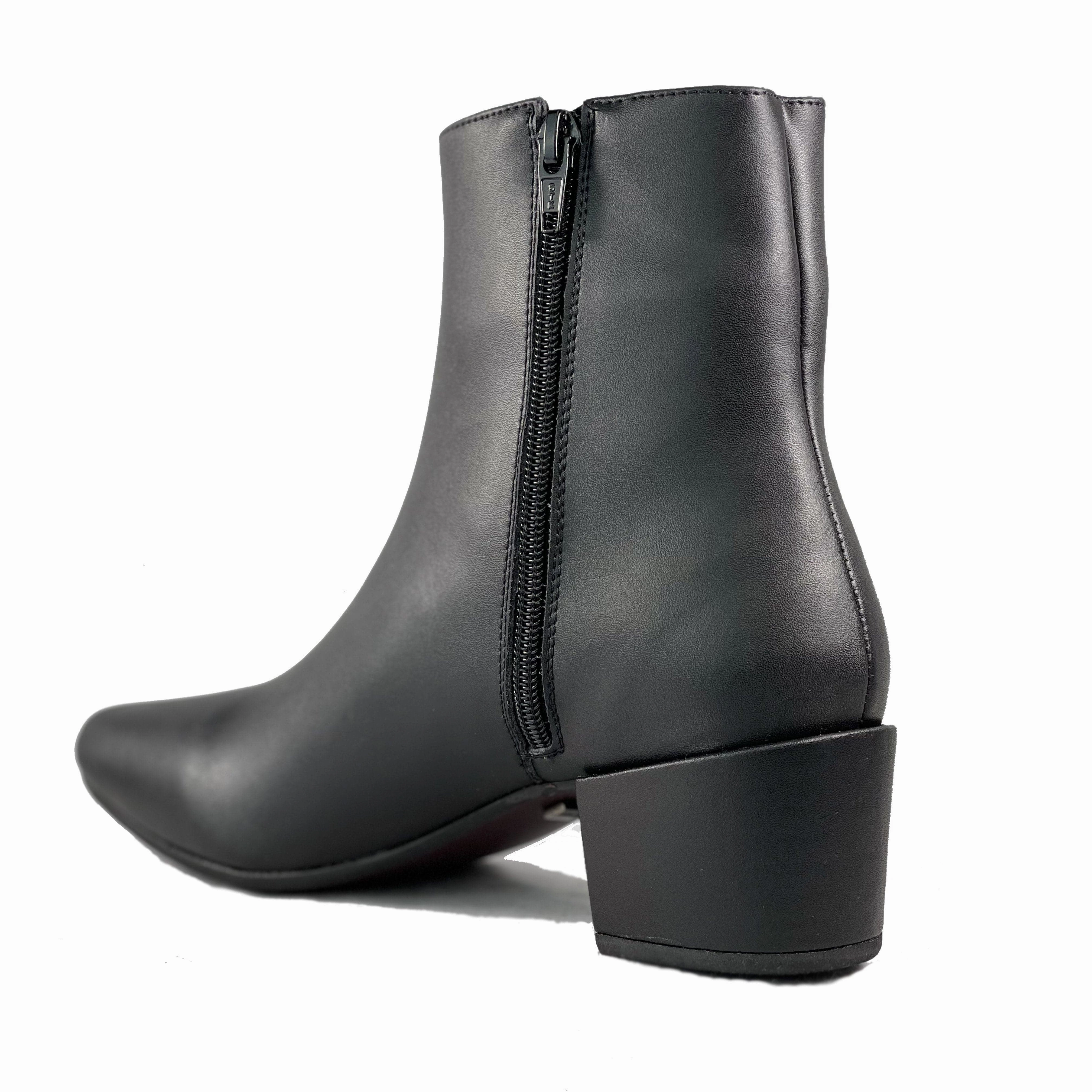 'Jacqui' vegan-leather ankle boot by Zette Shoes - black Eh Rated Boots