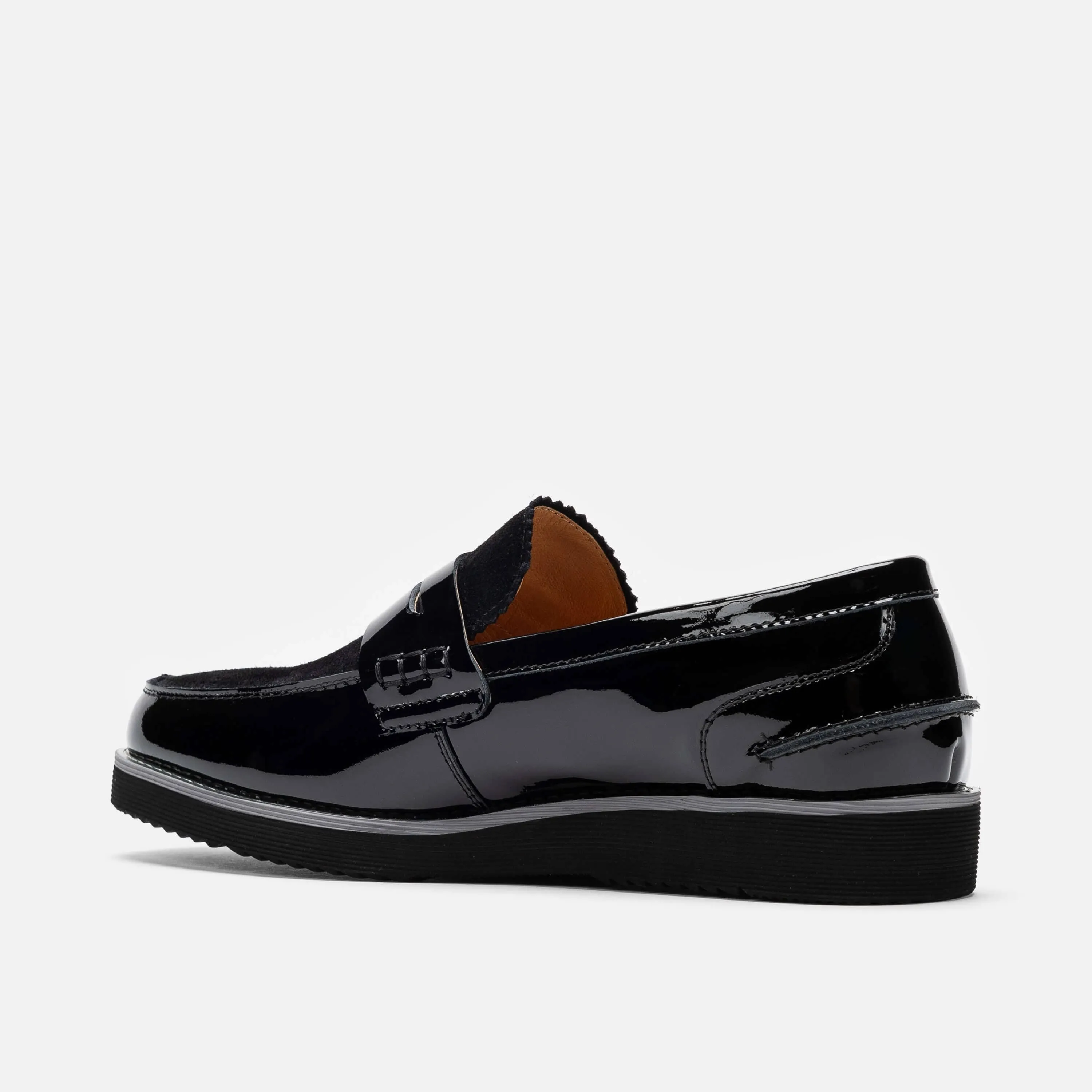 Abe Black Patent Leather Penny Loafers Penny Leather Loafers