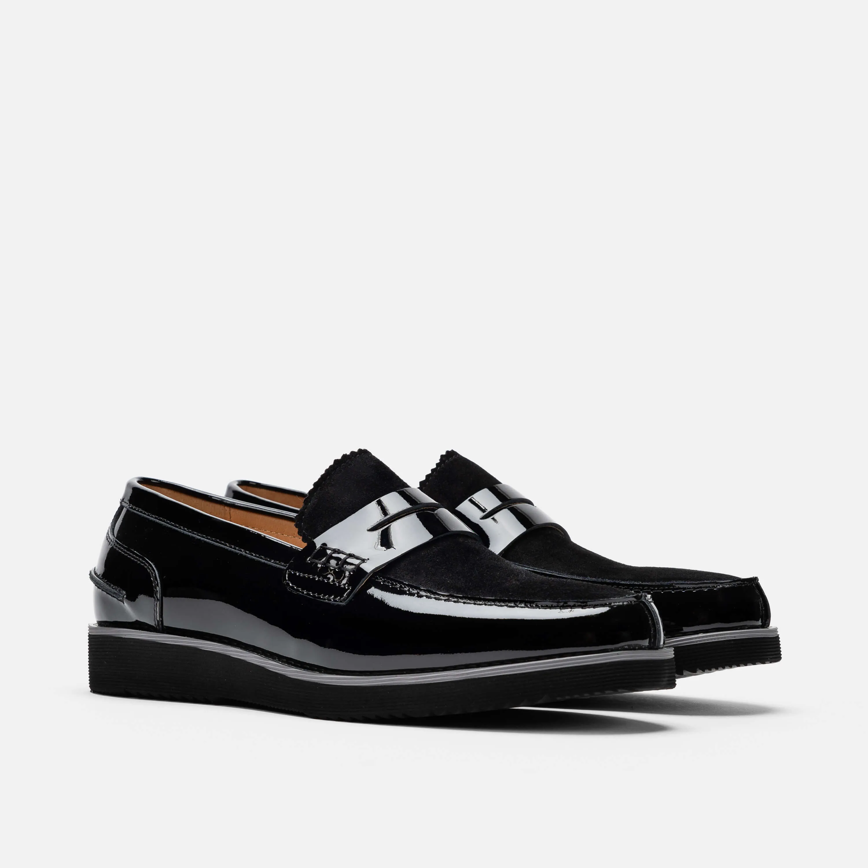 Abe Black Patent Leather Penny Loafers Loafers Van