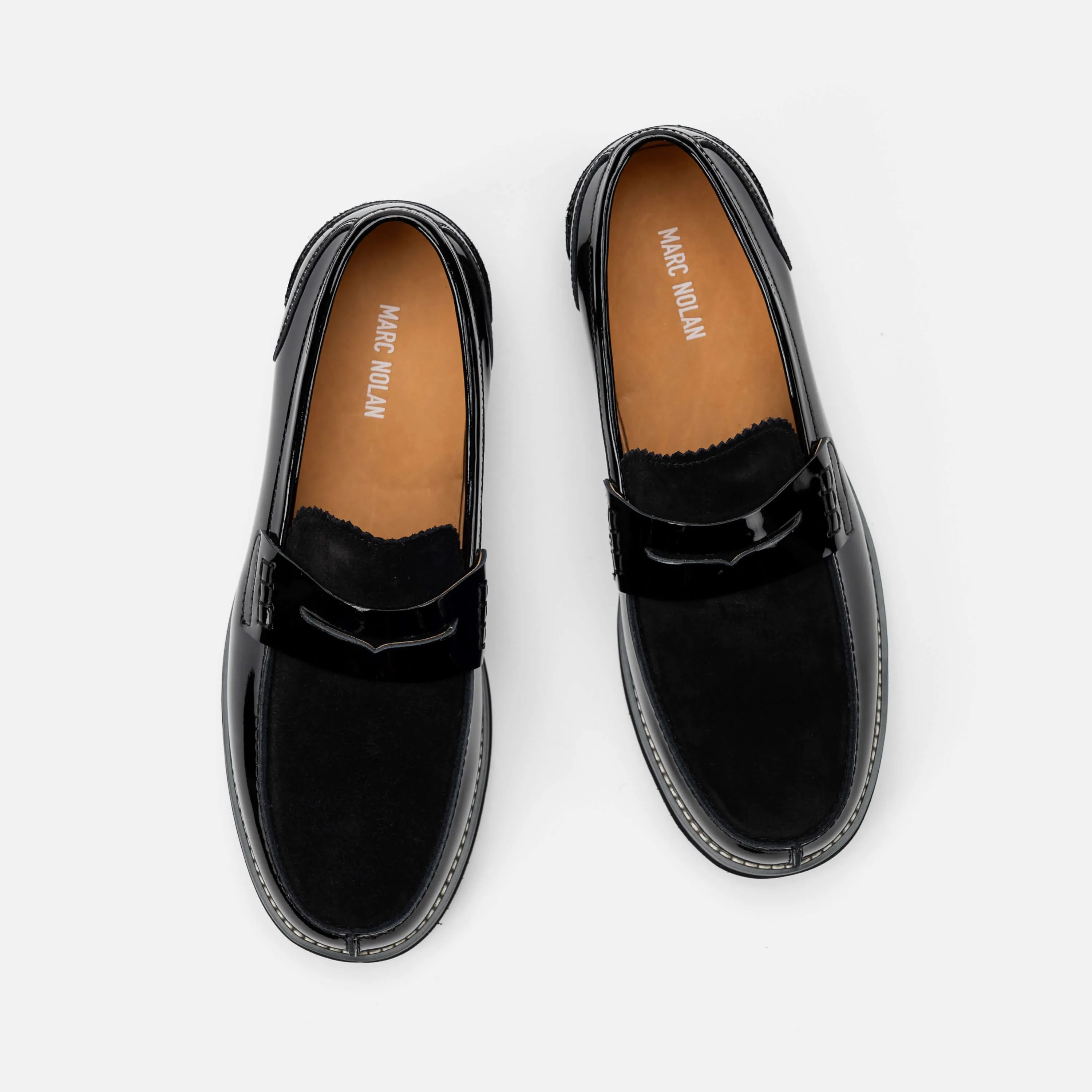 Abe Black Patent Leather Penny Loafers Loafers Bottom Loafers