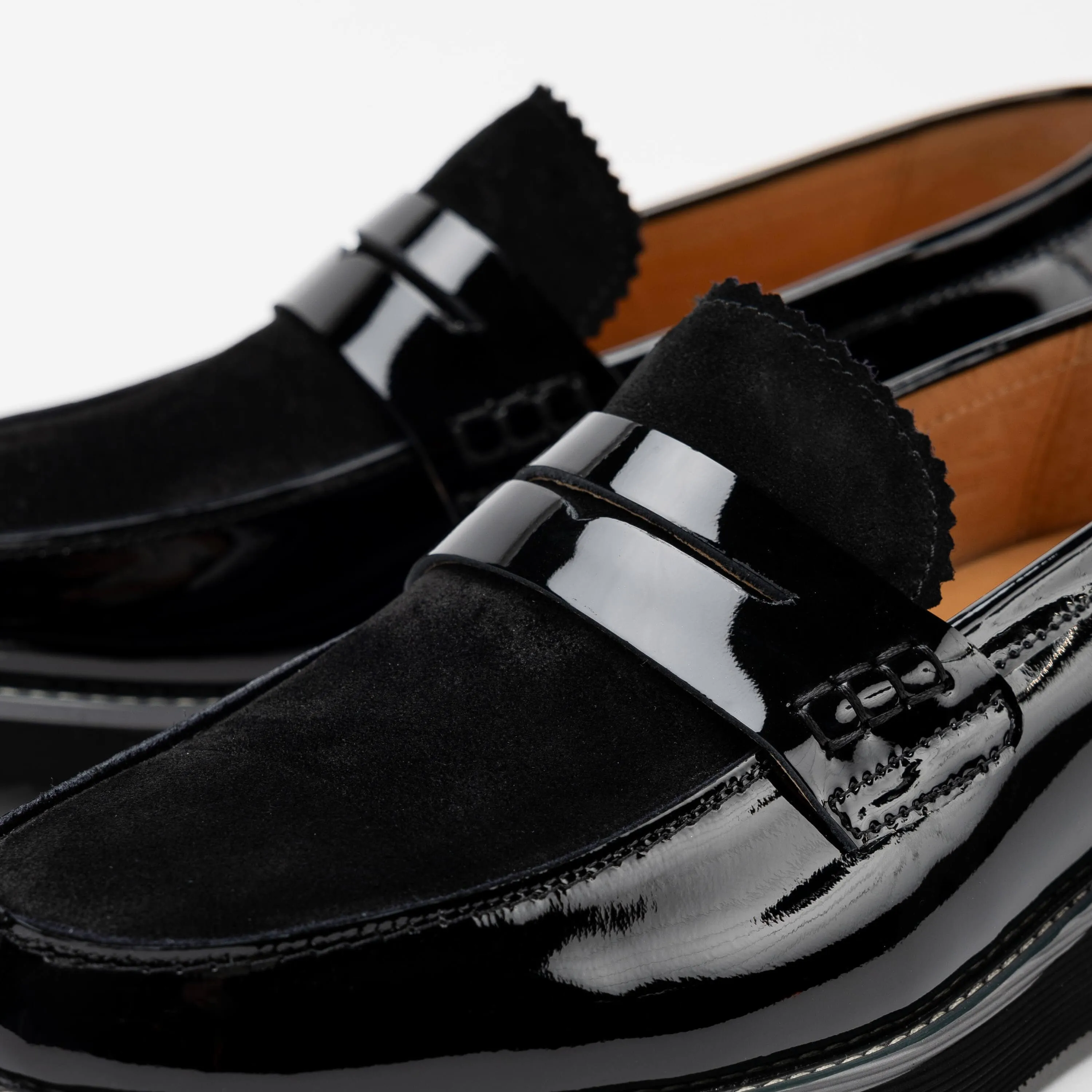 Abe Black Patent Leather Penny Loafers Dune London Loafers
