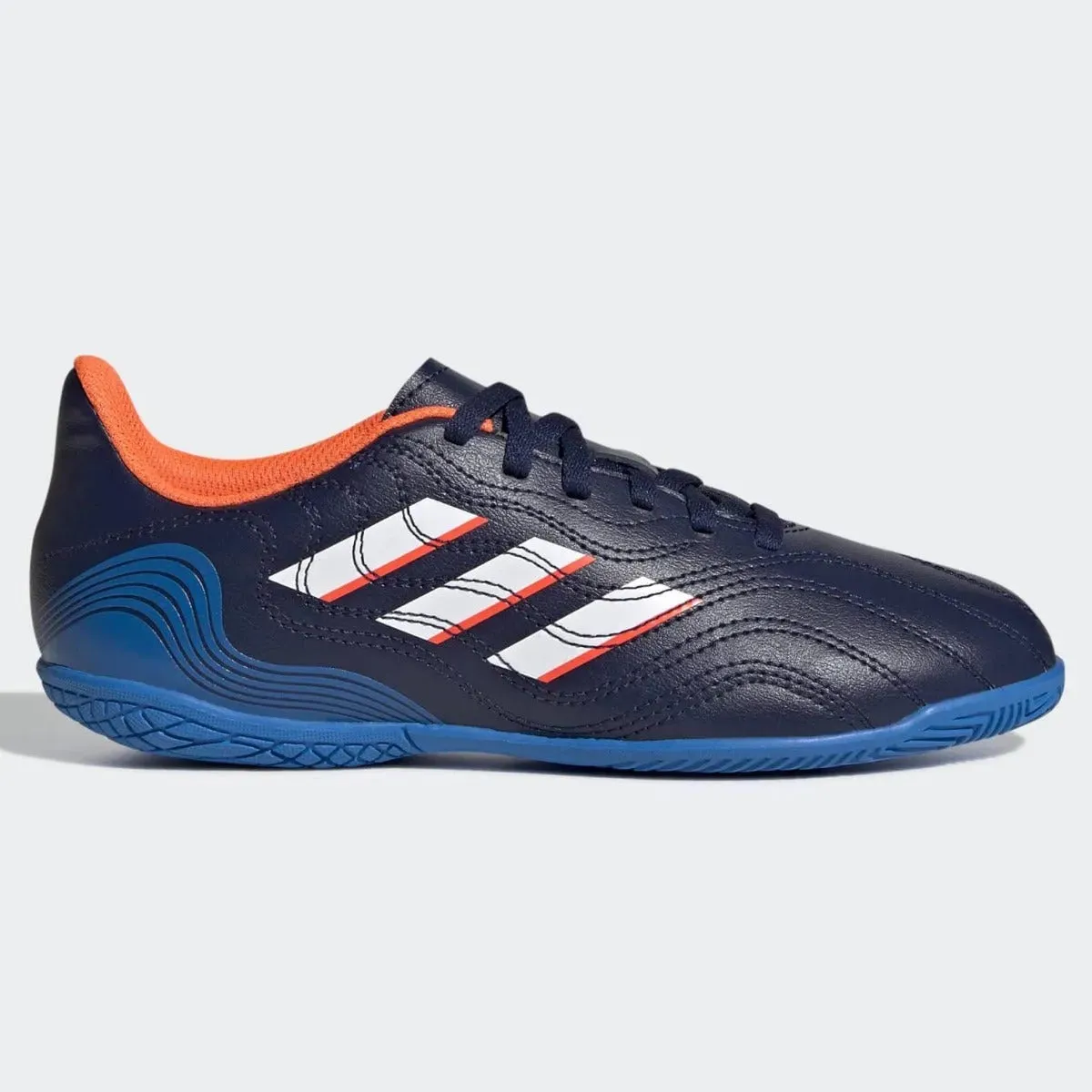 Flat Shoes That Turn Into adidas Kids Copa Sense .4 Indoor - Navy-White-Blue
