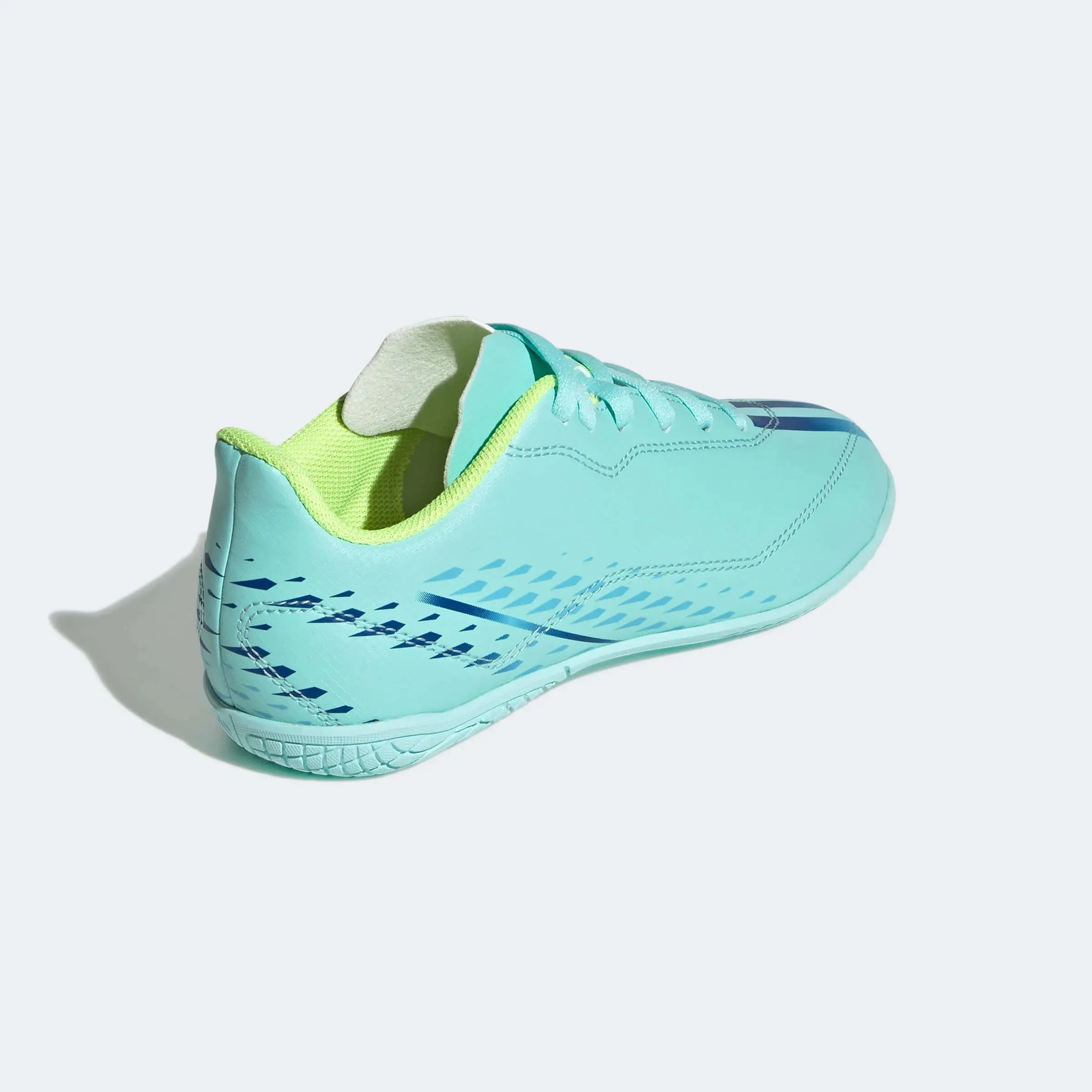 adidas Kids X Speedportal.4 Indoor J - Aqua-Blue-Yellow Flat Boat Shoes