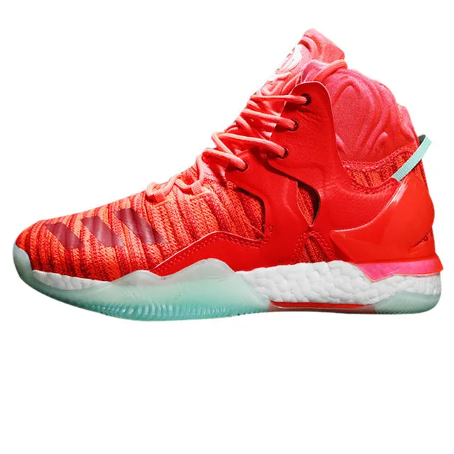 ADIDAS ROSE 7 Men Basketball Shoes , Yellow/Red, Shock Absorption Wear Resistant Non-slip Bp1 Basketball Shoes