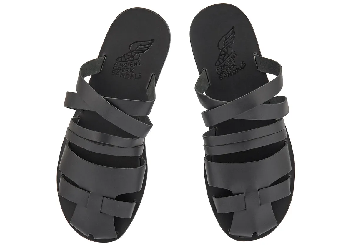 Pericles Black Platform Buckle Sandals
