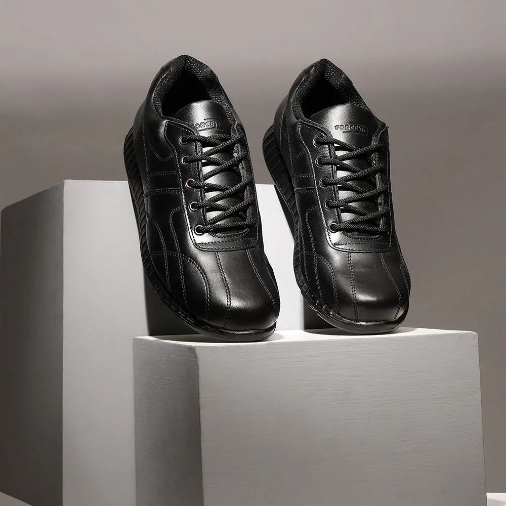 Leather Casual Shoes Sale Force 10 Lacing Black Casual Shoes For Men 9906-05 By Liberty