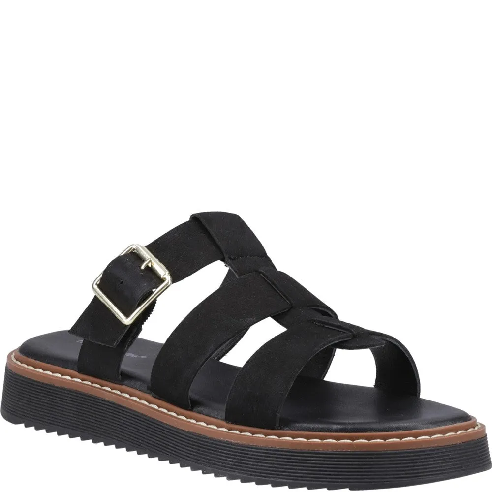 Canvas Ballet Shoes Black Celeste Slide Sandals