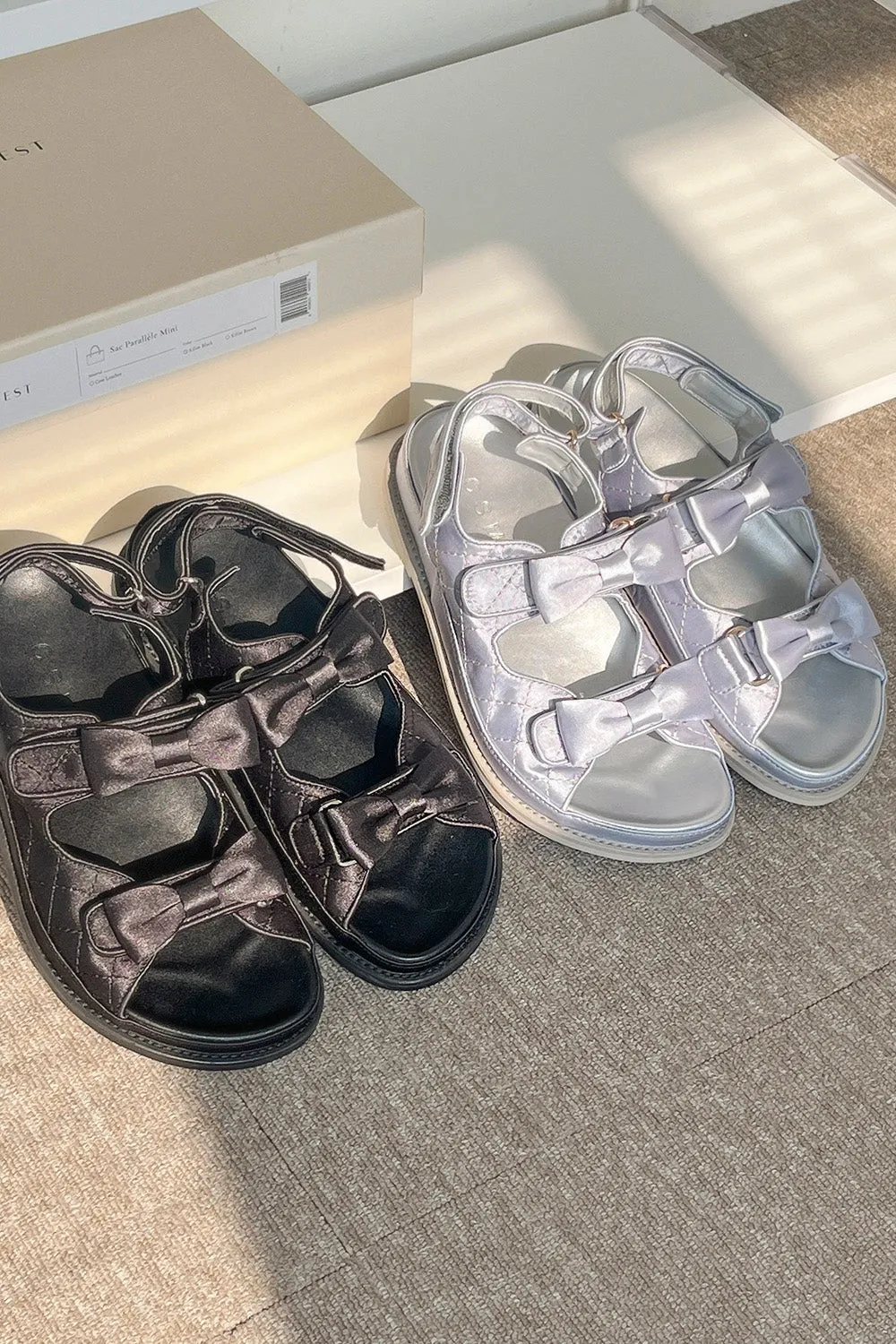 Sandals Woven Quilted Sandals w/Bows