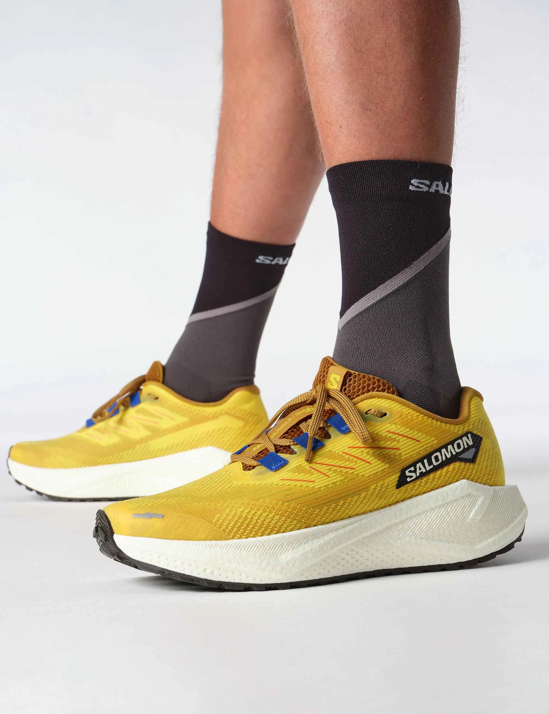Aero Blaze 3 Grvl - Spicy Mustard/VanillaIce/Nautical Blue Best Running Shoes Achilles Tendonitis