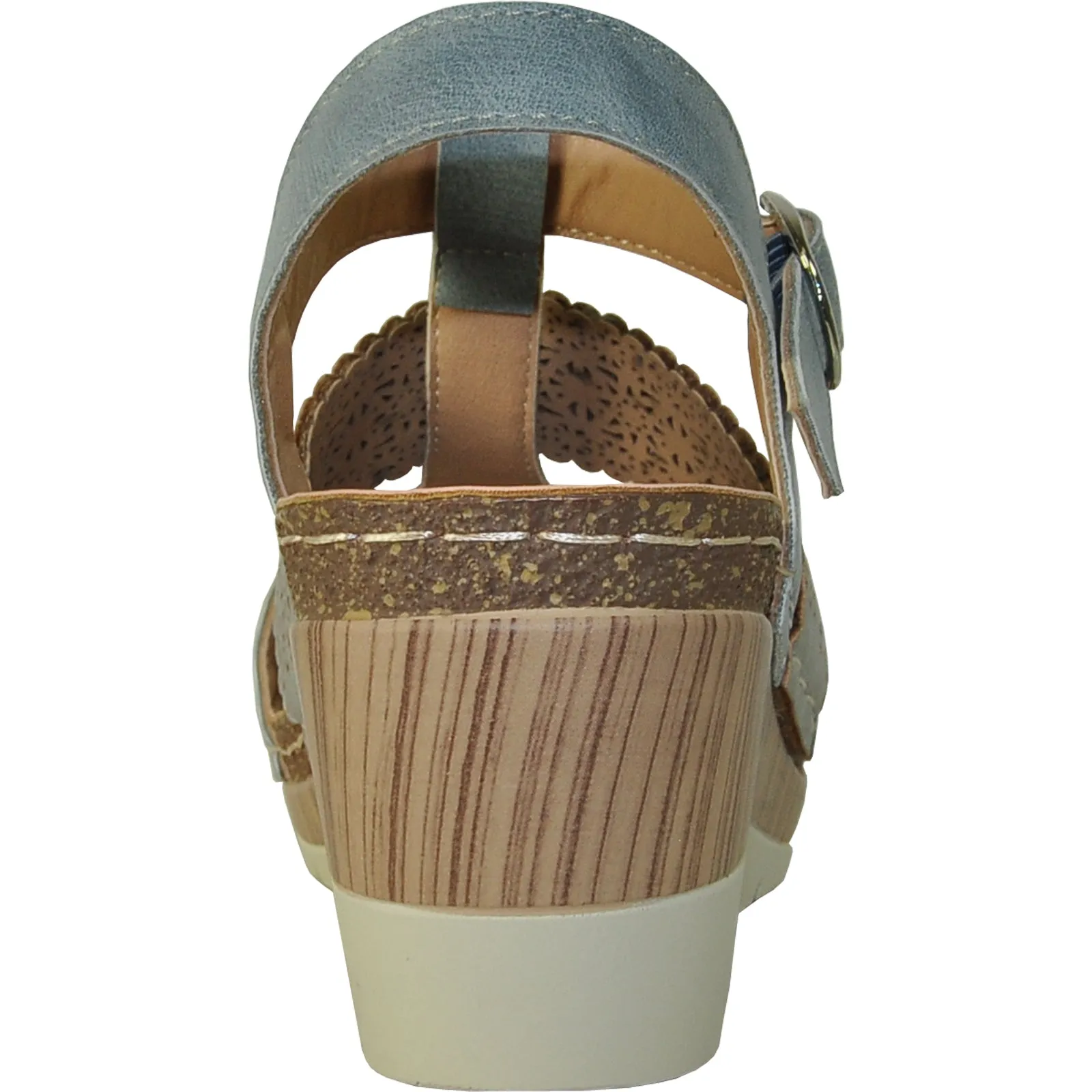 VANGELO Women Sandal FAITH Wedge Sandal Blue Sandals Flats