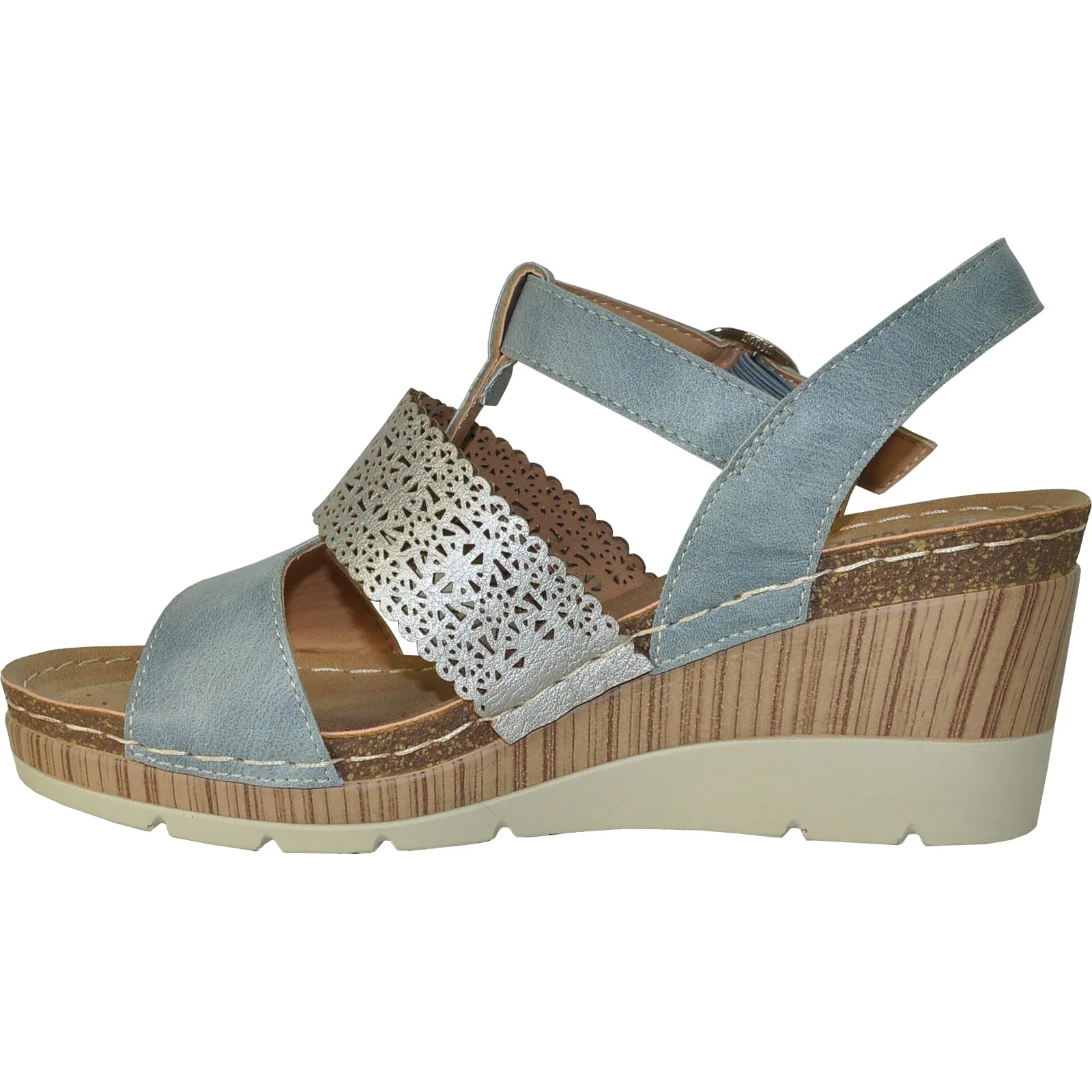 VANGELO Women Sandal FAITH Wedge Sandal Blue Dawg Sandals