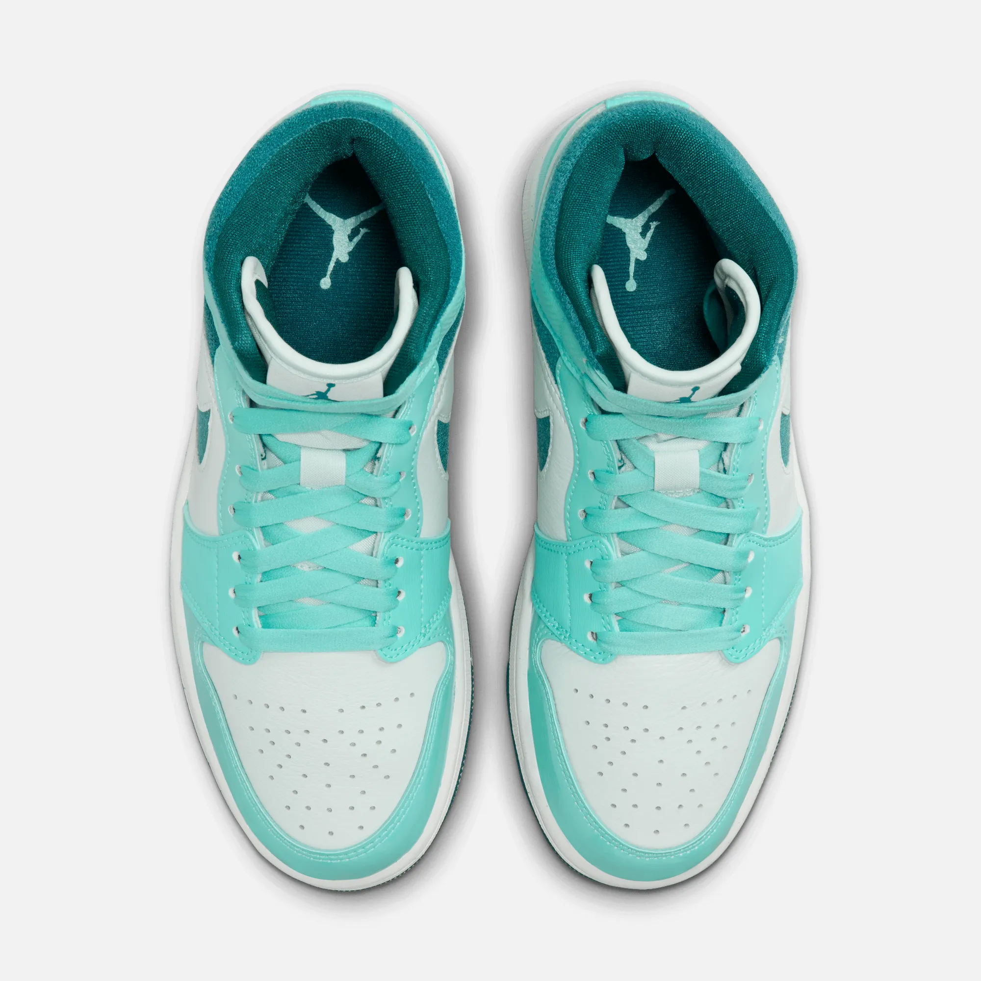 Air Jordan Women's 1 Mid Teal Chenille Nike Retro Tennis Shoes