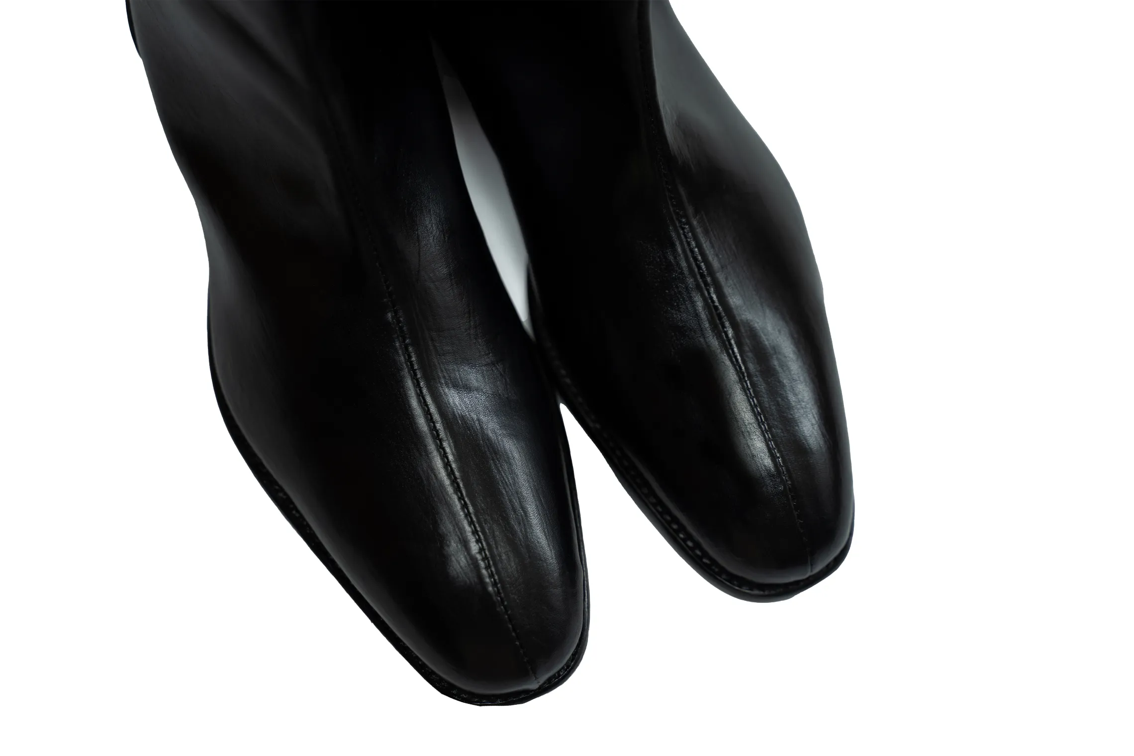 Ajadi Senior Man Boots in Black Leather with Side Zipper and Cuban Heel Normatec Recovery Boots