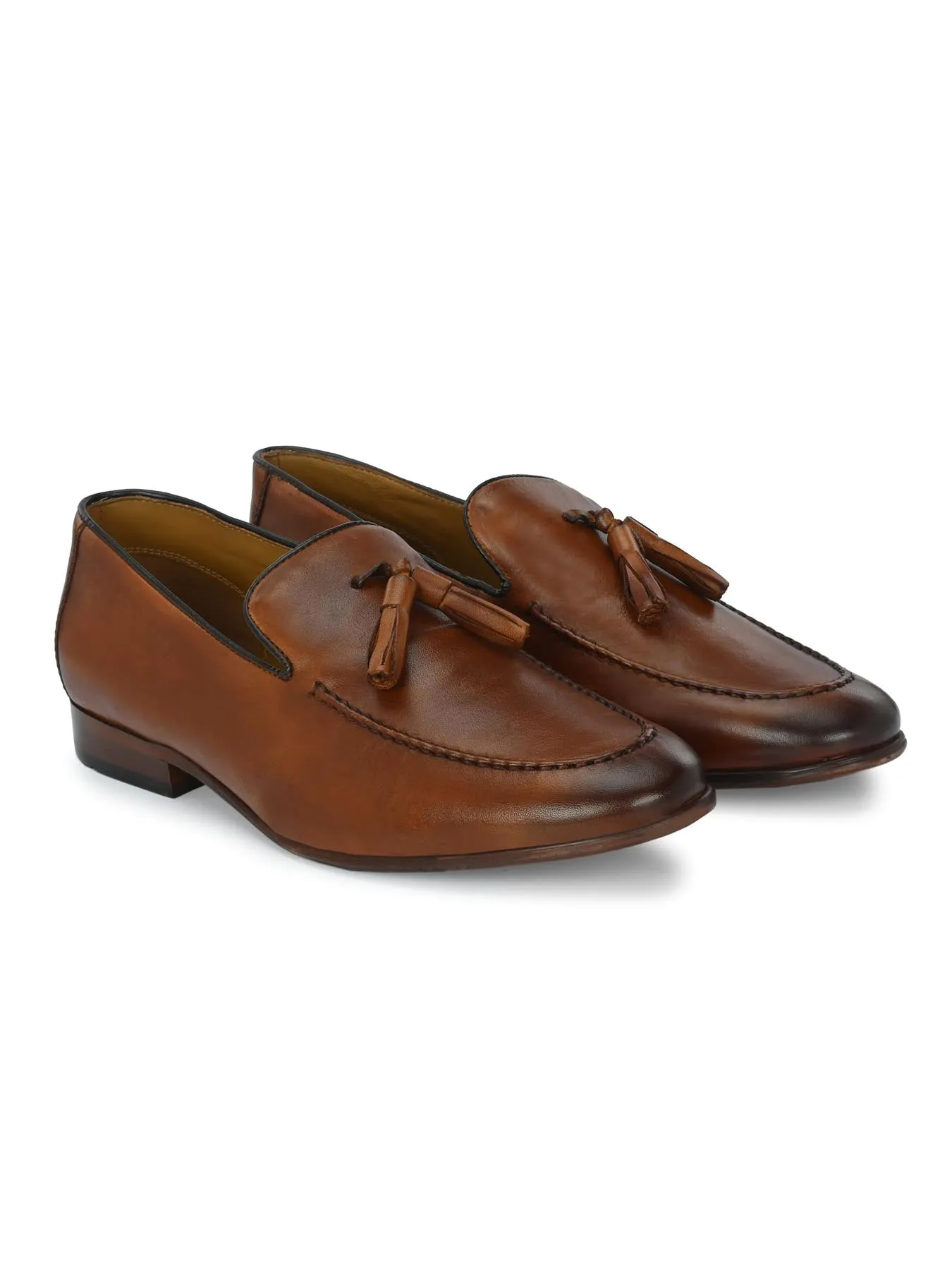 Alberto Torresi Genuine Leather 683 Tan Tassel Loafers For Men Allen Edmonds Cavanaugh Loafers