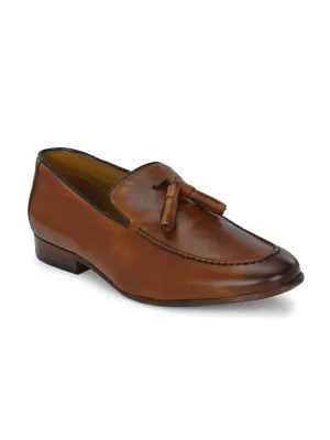 Orthotic Loafers Alberto Torresi Genuine Leather 683 Tan Tassel Loafers For Men