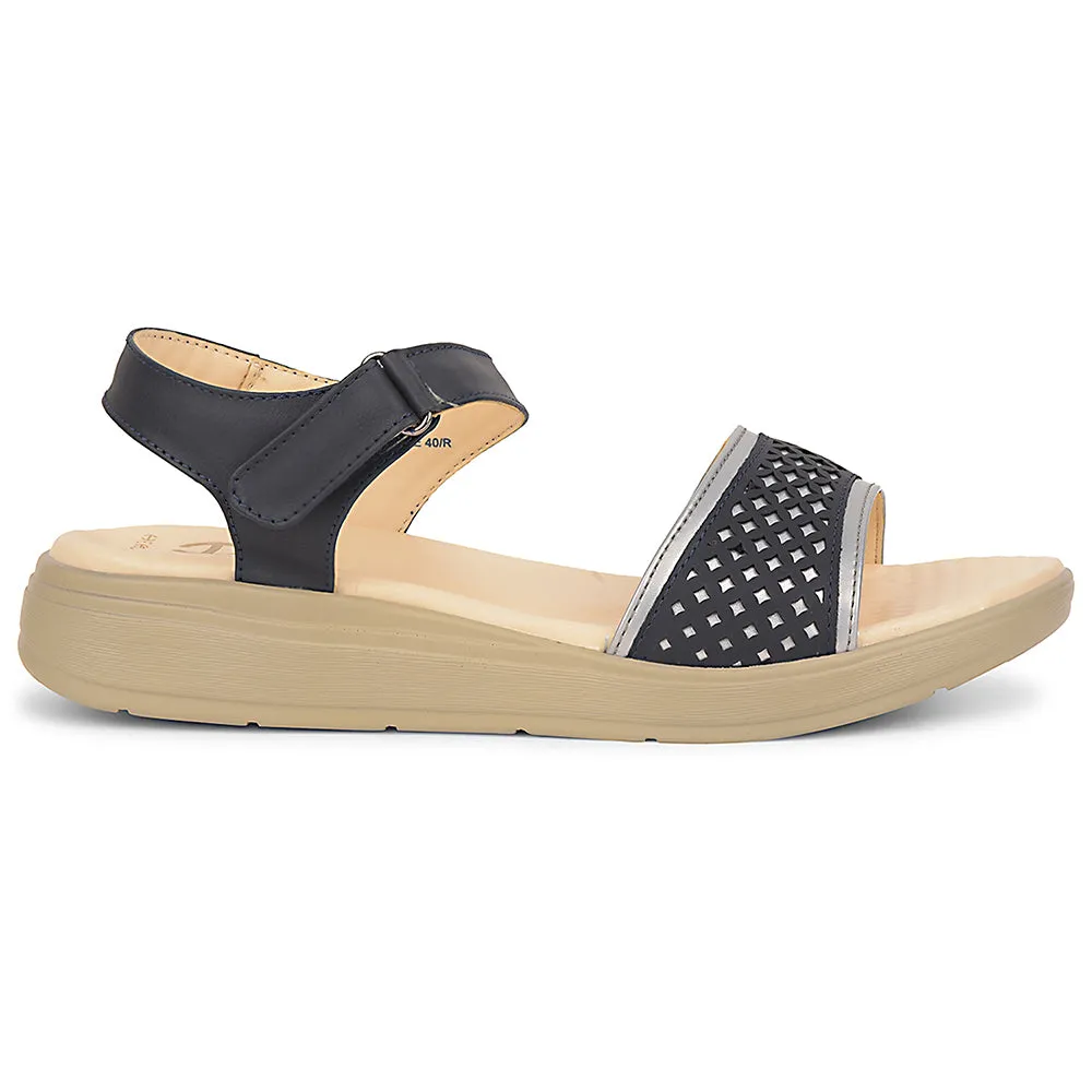 Healers Navy Blue Casual Sandal For Women SOFTER-6W By Liberty Sandals By Soda