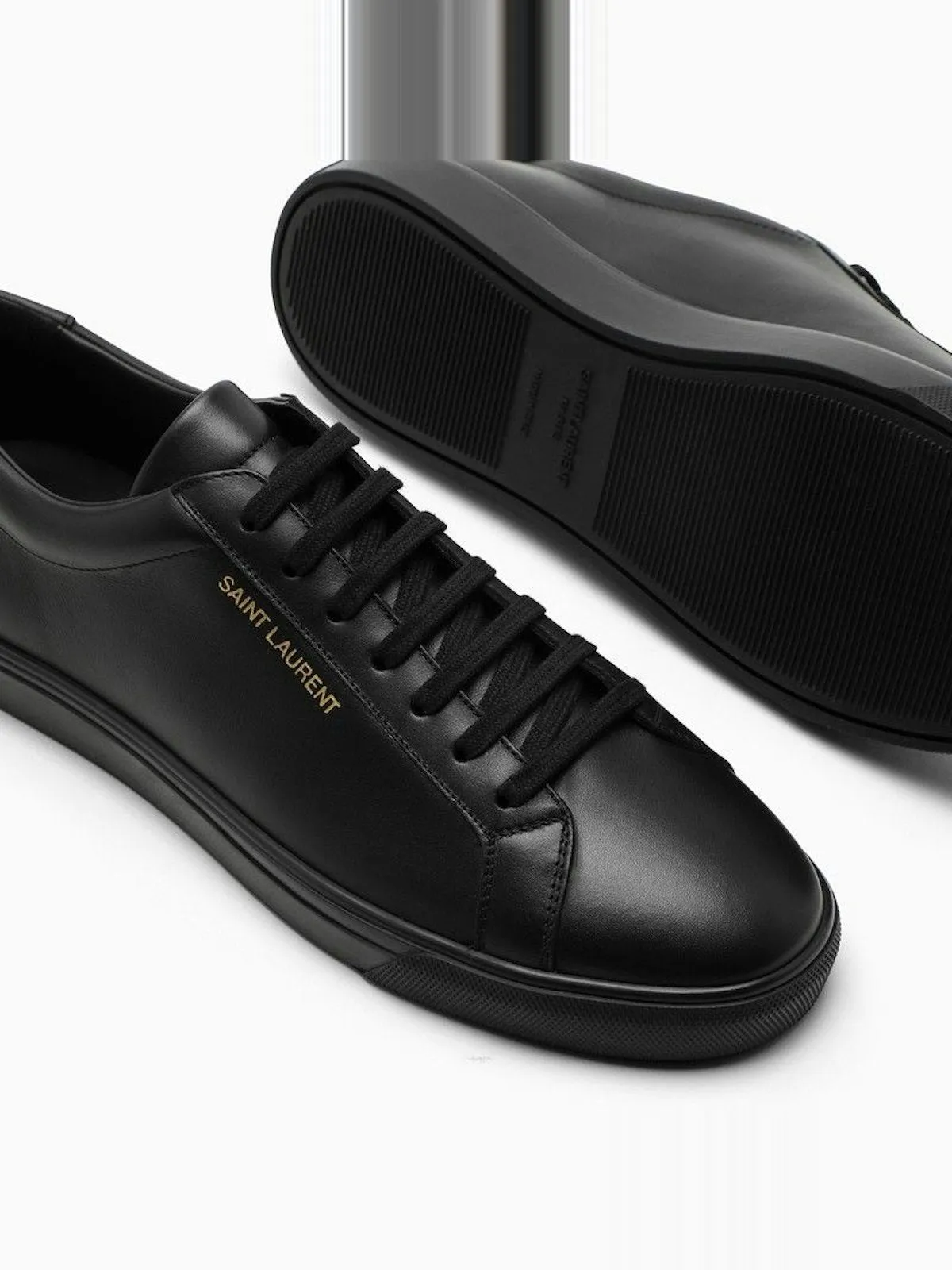 Outdoor Sneakers ANDY LOW-TOP SNEAKERS IN BLACK LEATHER