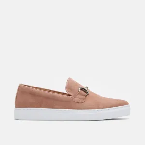 Boardwalk Salmon Suede Horse-Bit Sneakers Chunky Lug Sole Loafers