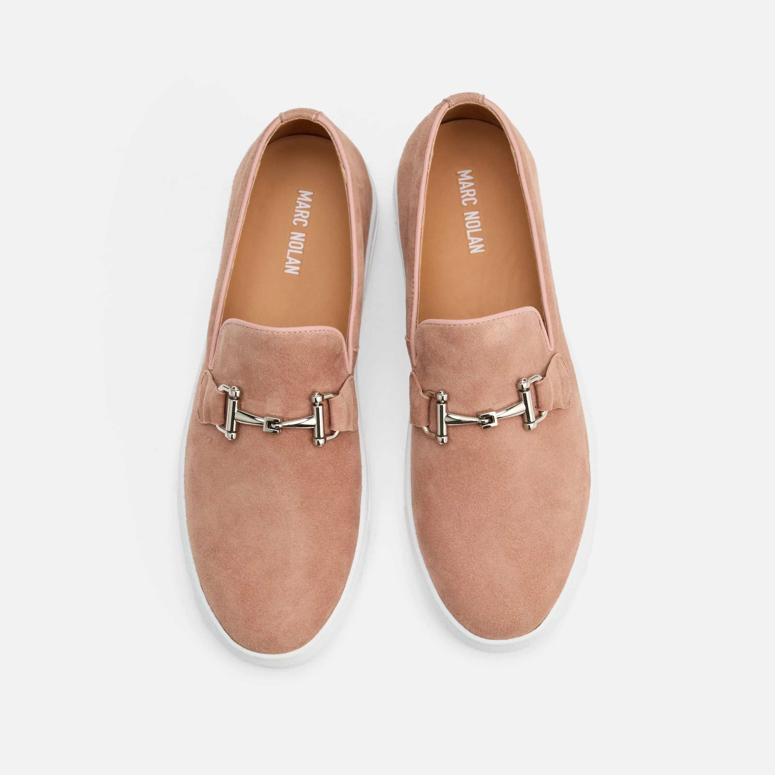 Loafers Embroidered Boardwalk Salmon Suede Horse-Bit Sneakers