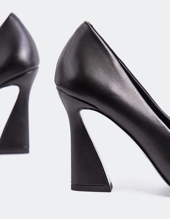 High Heel Shoes Size 12 Wide Amanda Black Leather