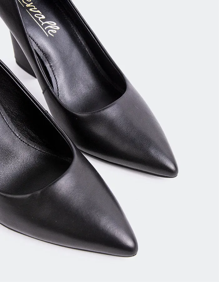 Ribbon High Heels Amanda Black Leather