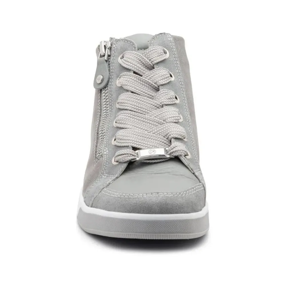 Thigh High Socks With Heels Ara Rei Oyster Suede High Top Sneaker (Women's)