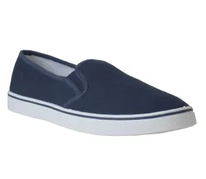 B257460 Mens Canvas Deck Shoe in Navy Clarks Round-toe Slip-on Casual Shoes