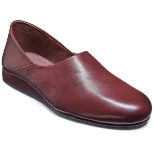 BARKER Elm Slippers - Mens - Burgundy Leather Kensington Slippers