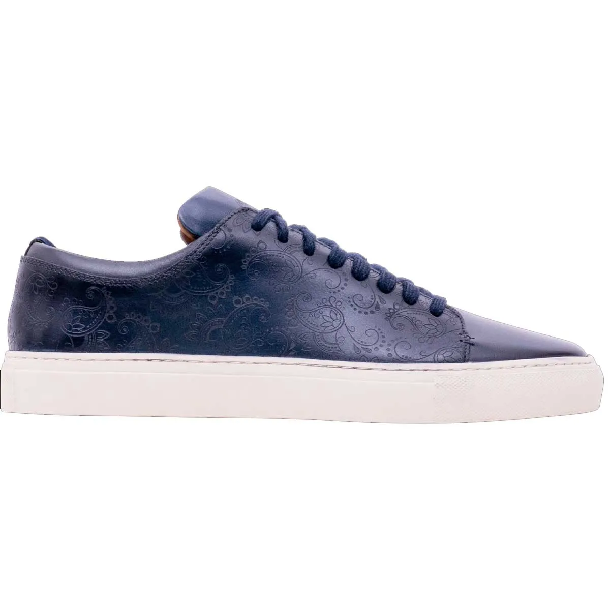 BARKER Paisley Sneakers - Mens - Navy Hand Painted Wear Skate Shoes Casually