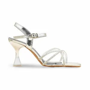 High Heels And Stockings Sex Silver Fancy Sandal For Women FN6197