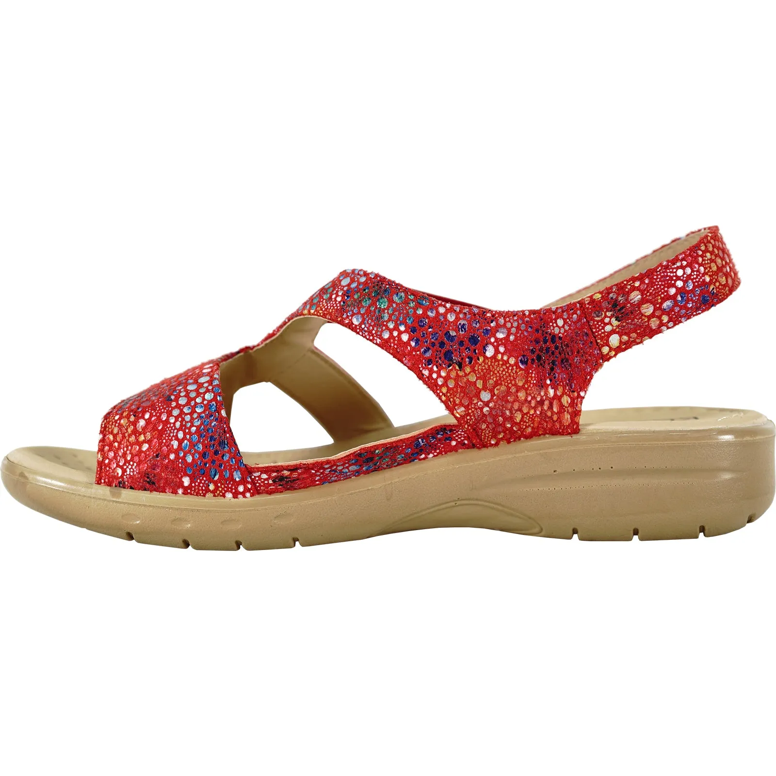 kozi Women Sandal OY3132 Comfort Wedge Sandal Red Comfortable Wedge Sandals