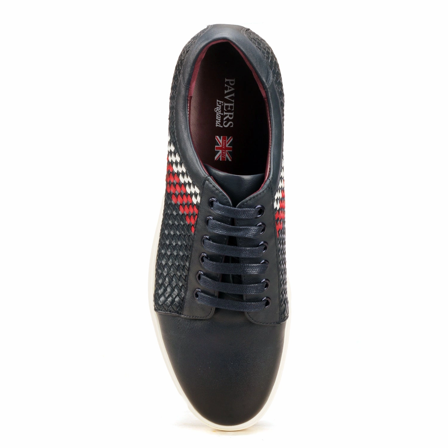 Striped And Checkered Sneakers For Men - Navy Pearl Shoes Flat