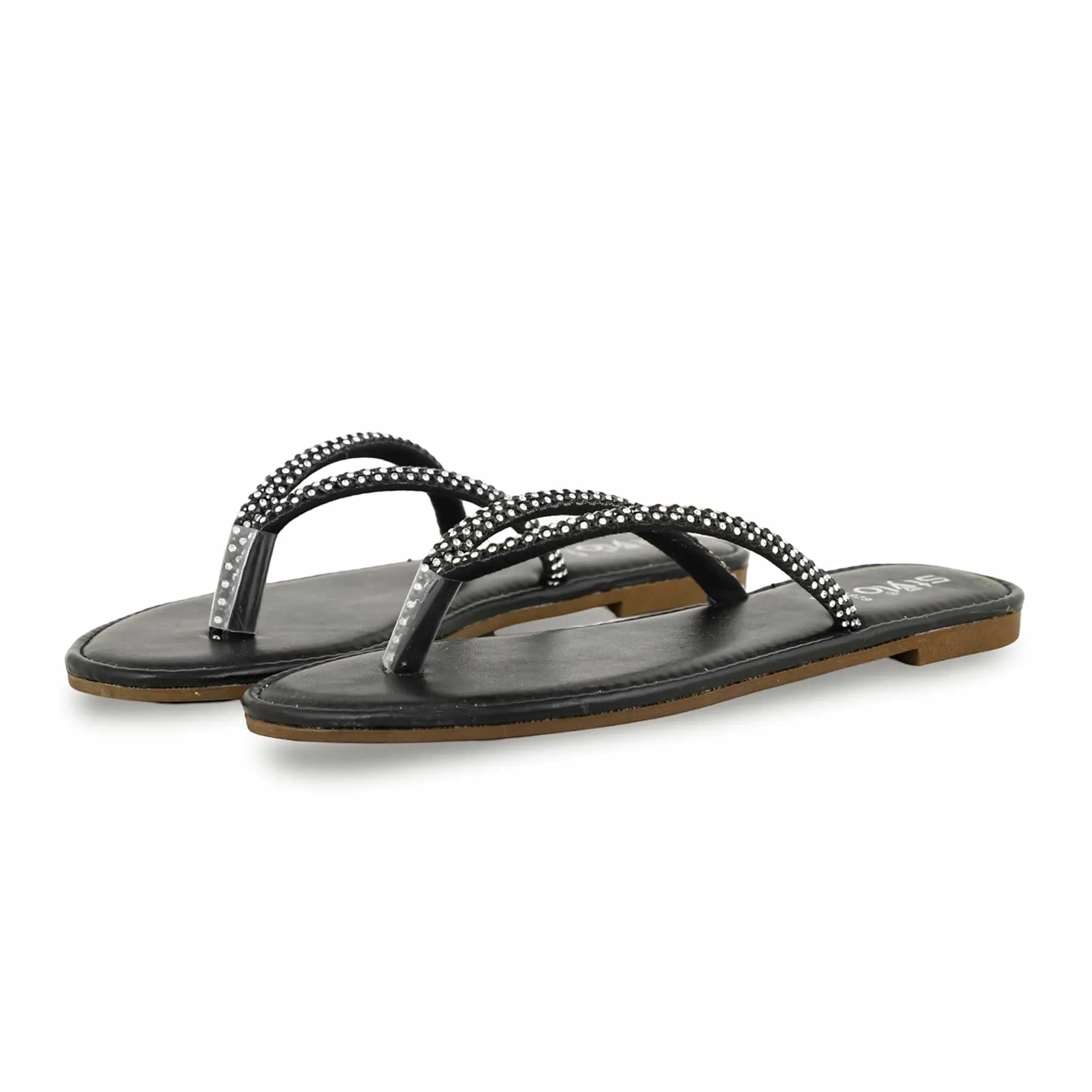 Black Casual Women Chappal CL1929