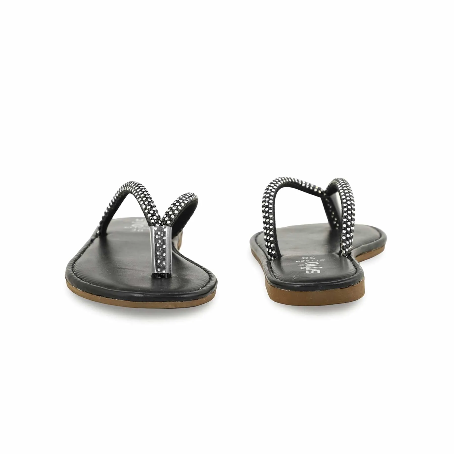 Breathable Flat Shoes Black Casual Women Chappal CL1929