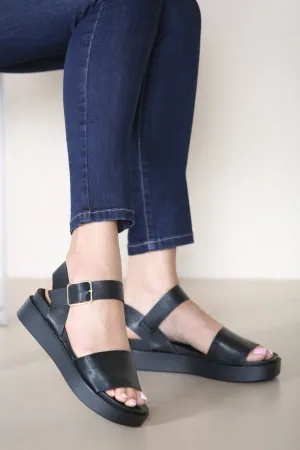 Metatarsal Sandals BLACK CLASSIC LOW PLATFORM SANDALS