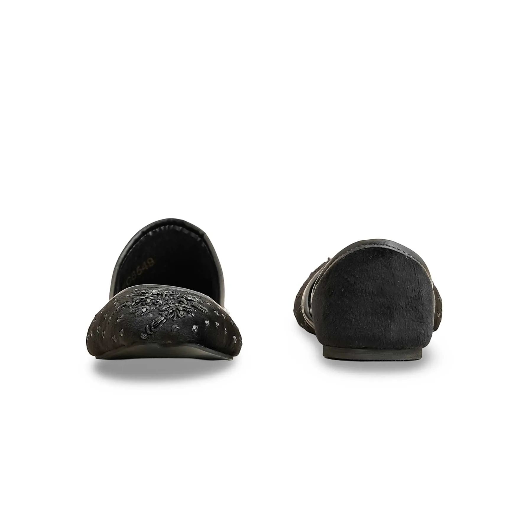 Discount Flats Shoes Black Fancy Khusa For Women EC8549