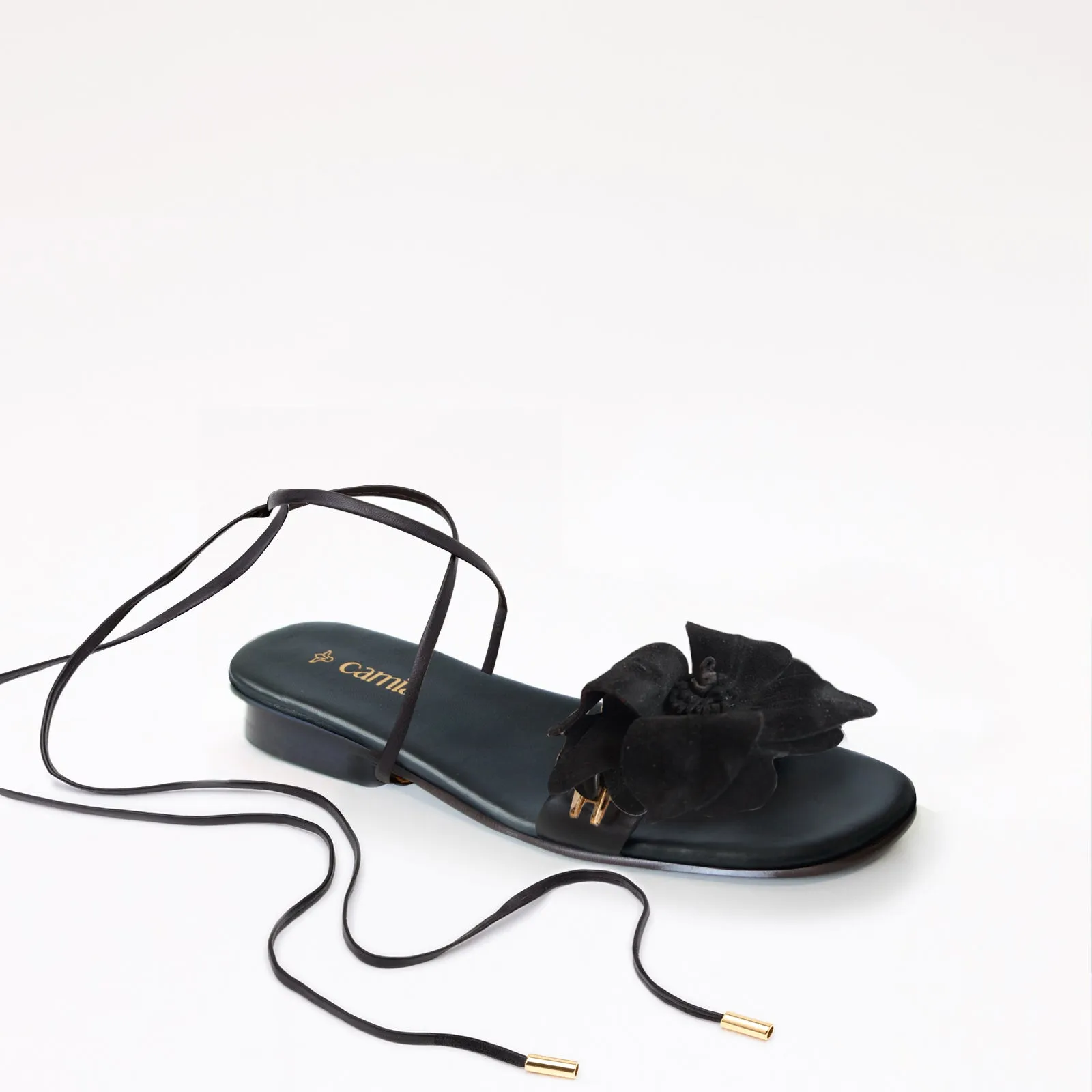 Flat Foot Shoes For Gym Black Flat Swap Sandal Charcoal Flower Gladiator