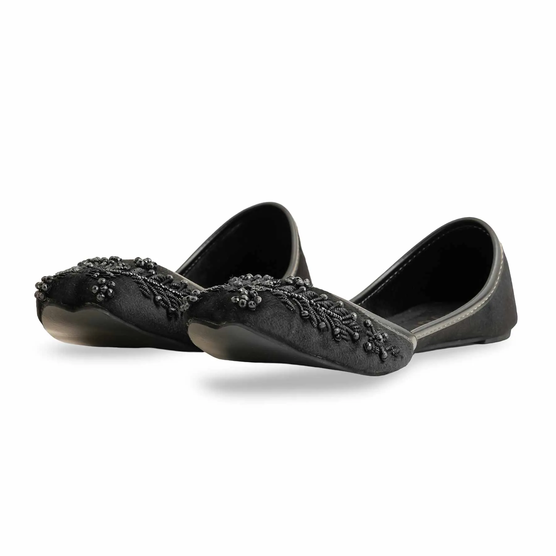 Black Women Fancy Khusa EC8547 Best Flat Shoe For Lifting