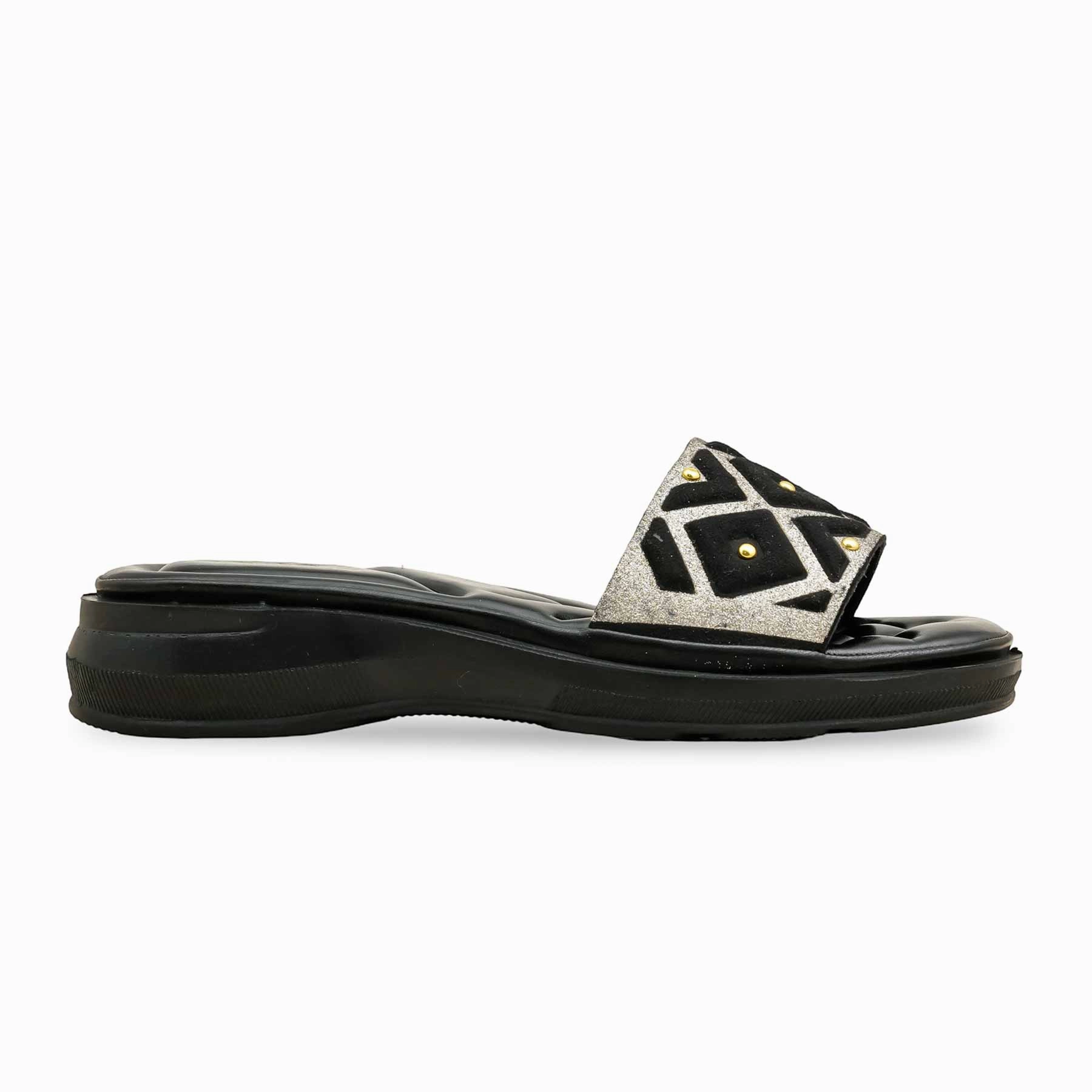 Black Casual Softy For Women CL5480 Stamp Lace Flat Shoes