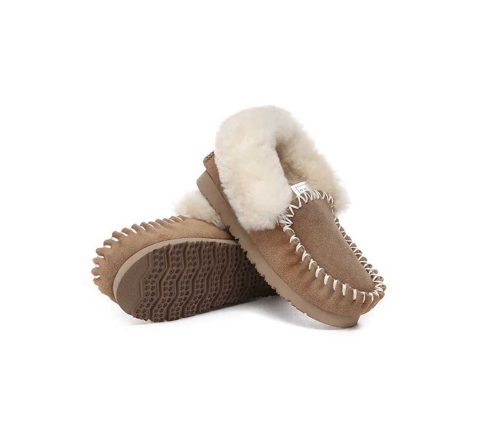 UGG Kids Loafers Sheepskin Wool Ankle Slippers Popo Moccasin Slippers For Couples