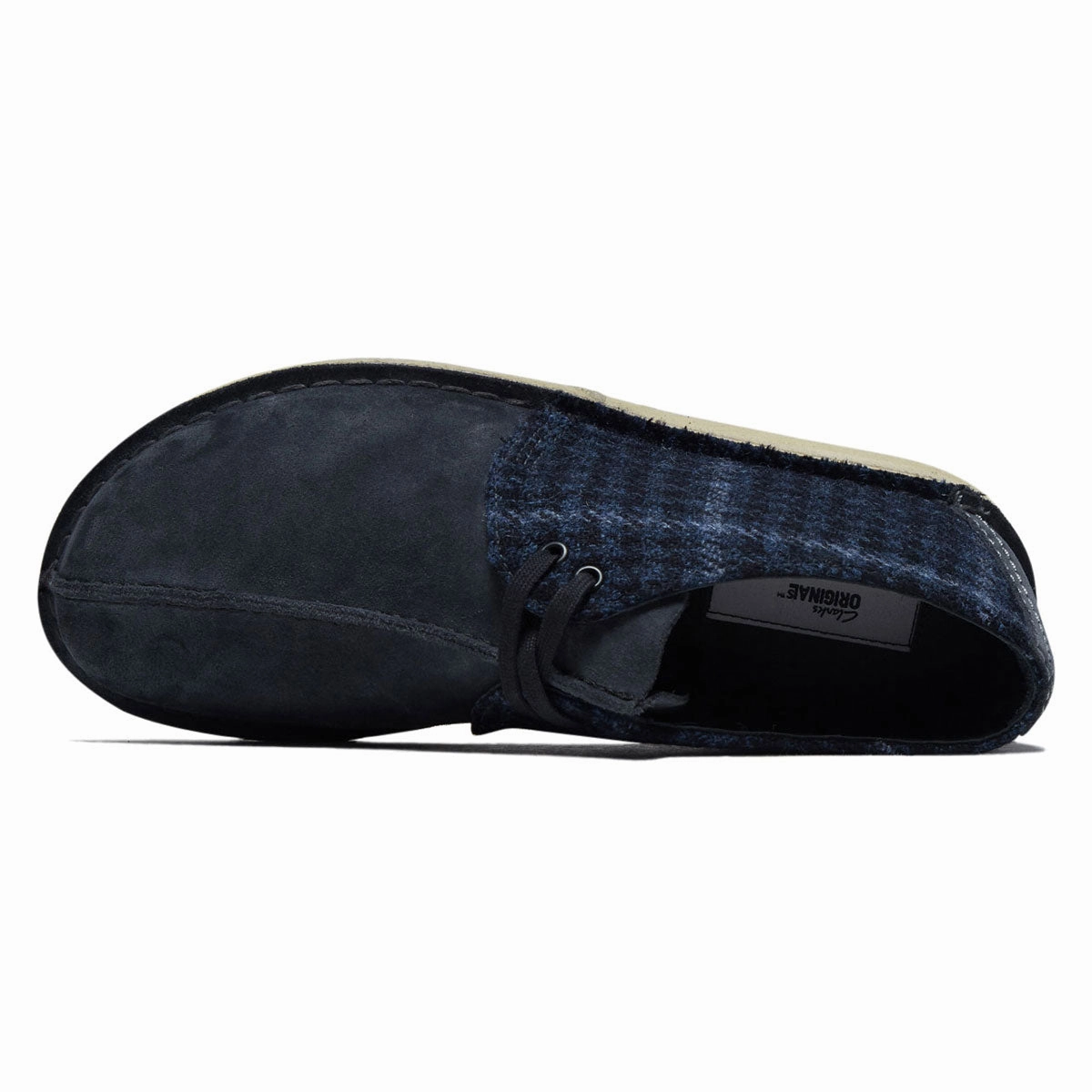 Clarks Desert Trek Shoes - Navy Tweed Jazz Flat Shoes