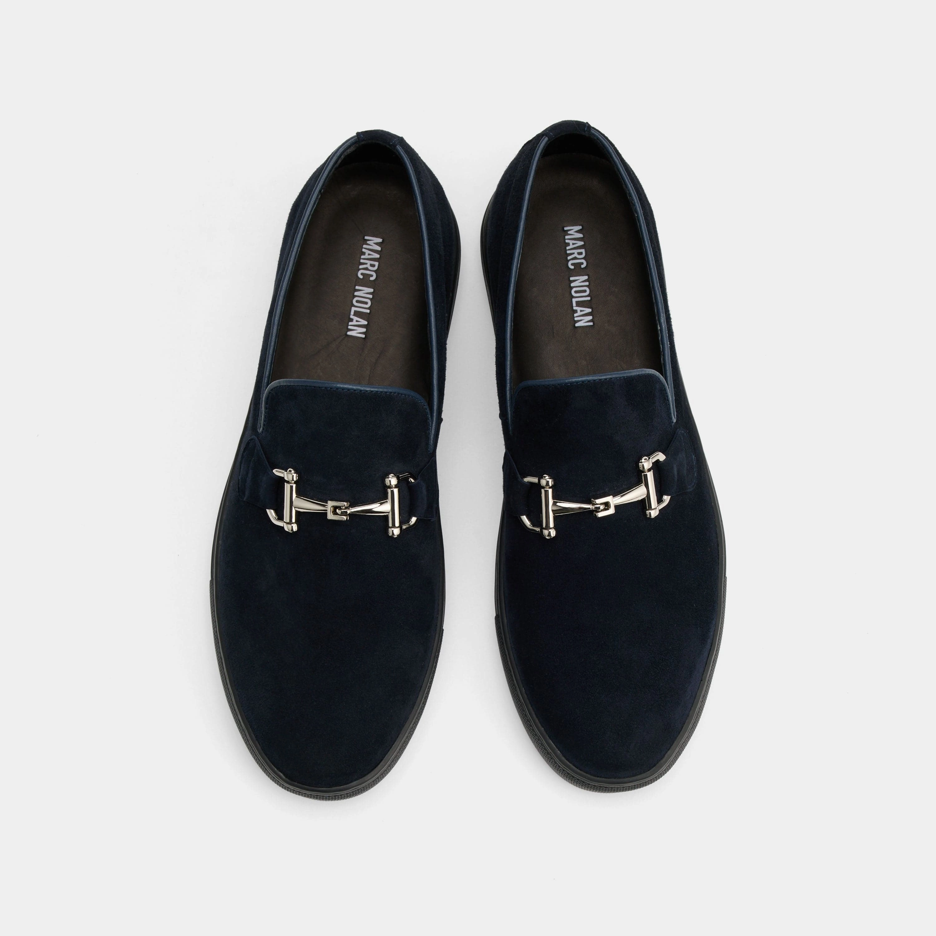 Boardwalk Navy Suede Horse-Bit Sneakers Matte Dress Shoes