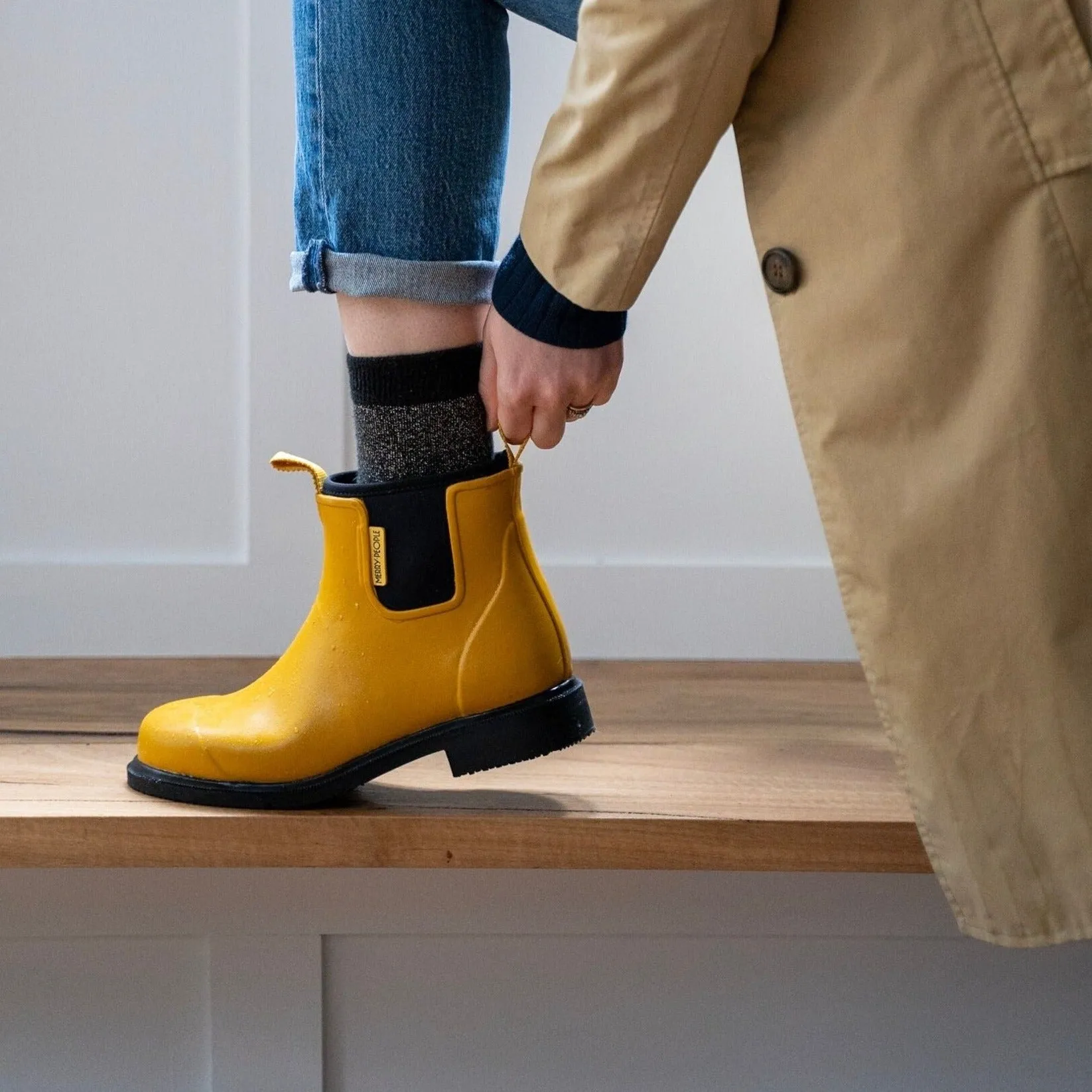 Fox Moto X Boots Bobbi Wellington Boot - Mustard Yellow and Black
