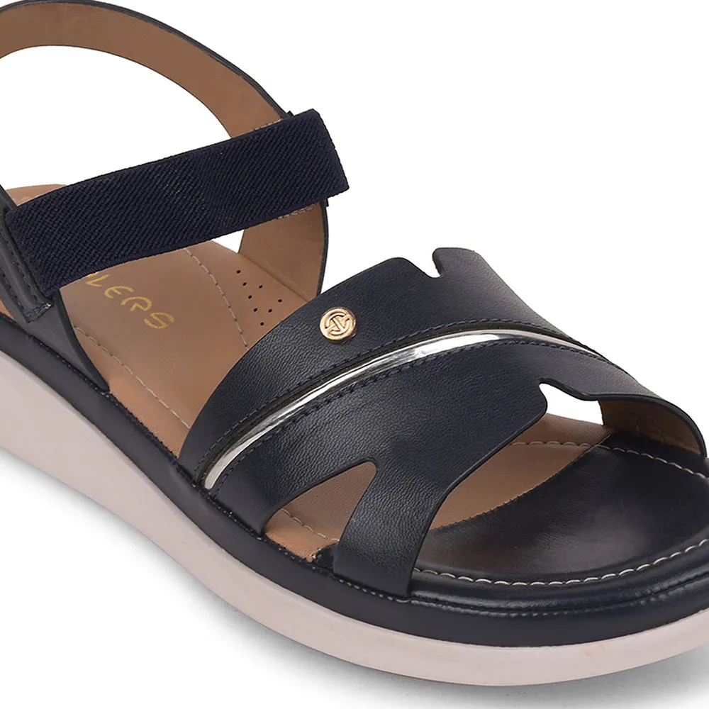 Platform Cork Wedge Sandals Healers Navy Blue Casual Sandal For Women JFL-31 By Liberty