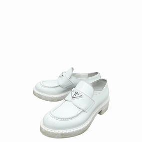 Shoes Loafers Leather Prada White Brushed Loafers 36
